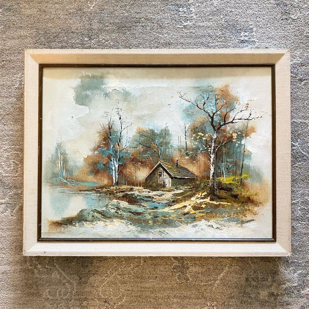 Cabin In The Woods Oil Painting - Framed